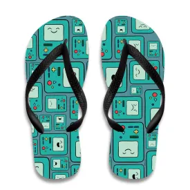 Adventure Time Beemo All Over Flip Flops