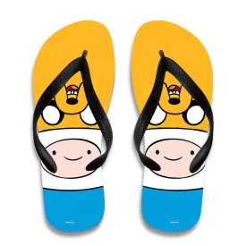 Adventure Time Jake and Finn Flip Flops