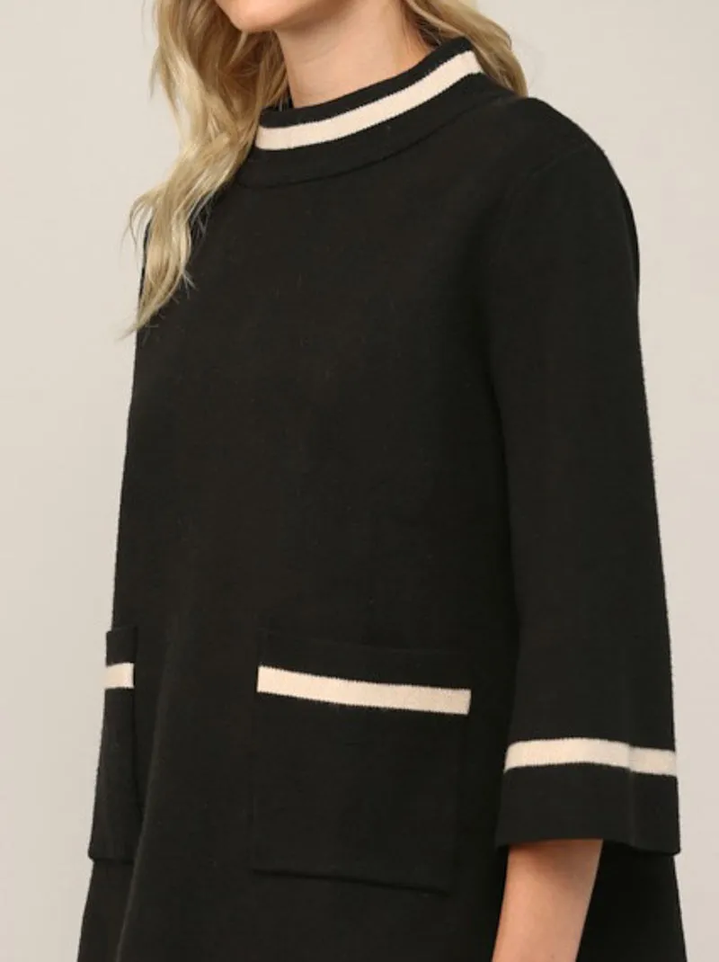 Aurora Spark Mock Neck Sweater - Black