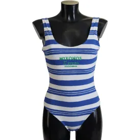 Dolce & Gabbana Riviera Chic Blue Striped One Piece Swimsuit