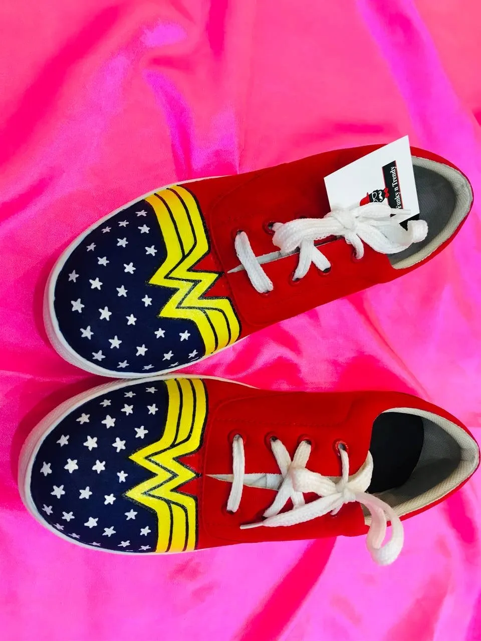 Funky N Trendy hand painted water resistant red shoes/  shoes / blue shoes / funky shoes