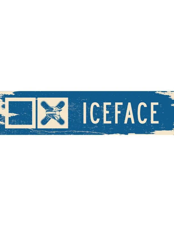 Iceface Ski Trail Distressed Metal Sign