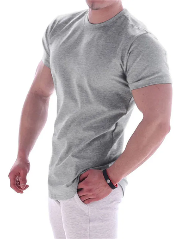 Men's Solid Color Workout Ready Compression Short-sleeve T-shirt