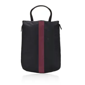 Padded Wine Tote - Black with Burgundy Stripe