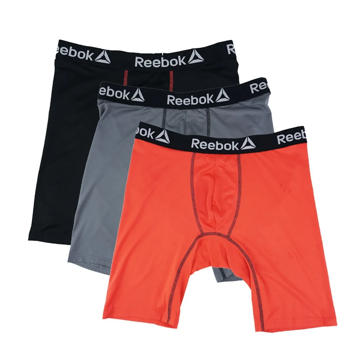 Reebok Men's Performance Long Leg Boxer Briefs 3-Pack