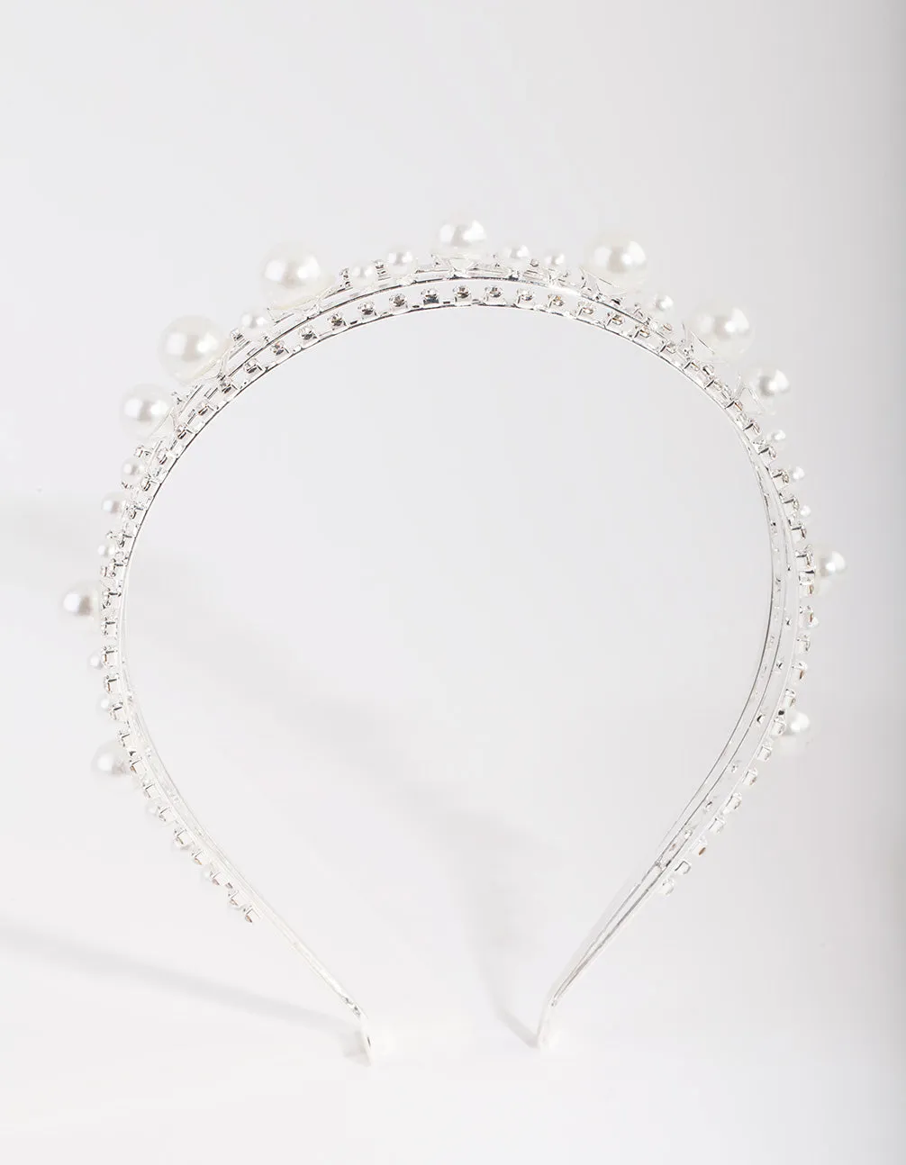 Triple Row Pearl & Diamante Headband