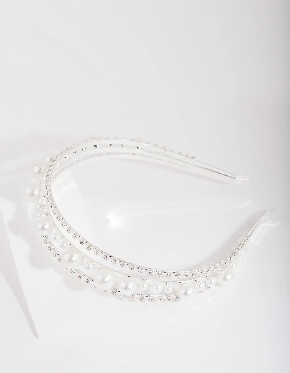 Triple Row Pearl & Diamante Headband