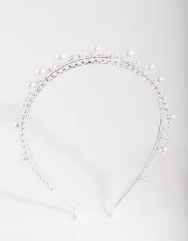 Triple Row Pearl & Diamante Headband