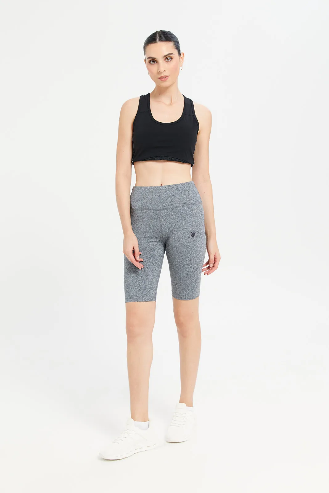 Women Grey Performance Shorts